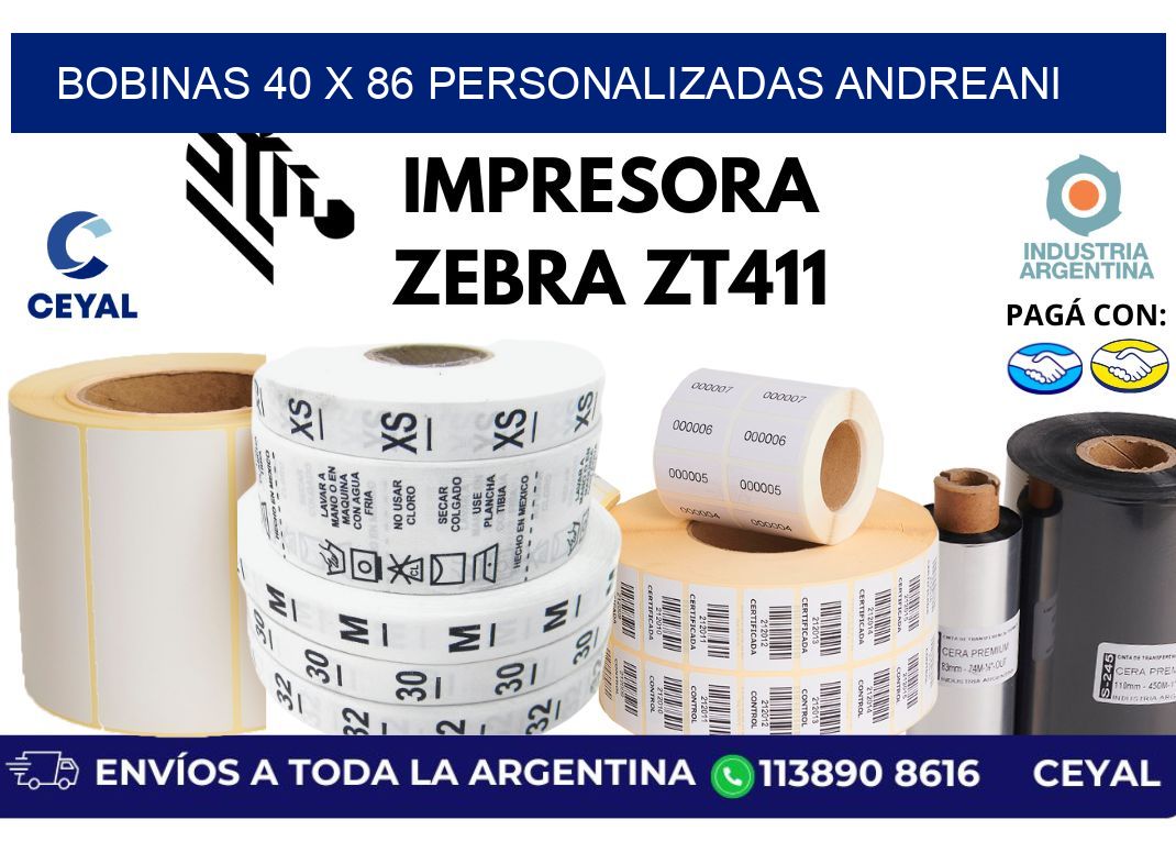 bobinas 40 x 86 personalizadas andreani