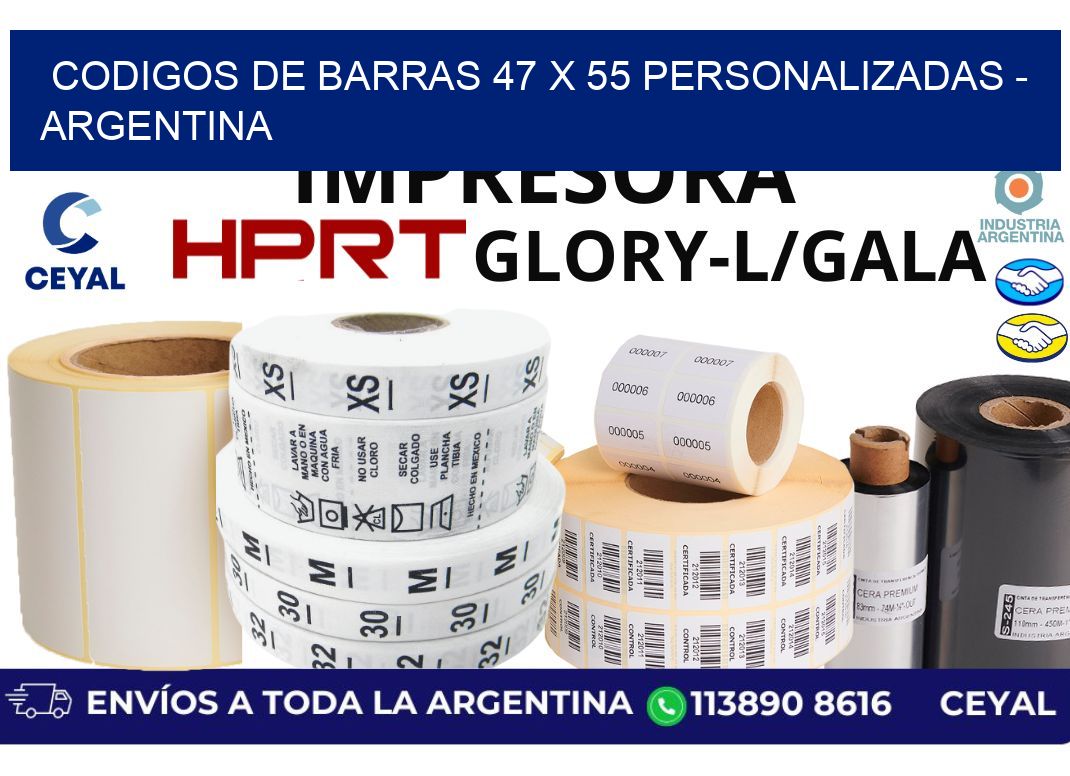 codigos de barras 47 x 55 personalizadas - Argentina