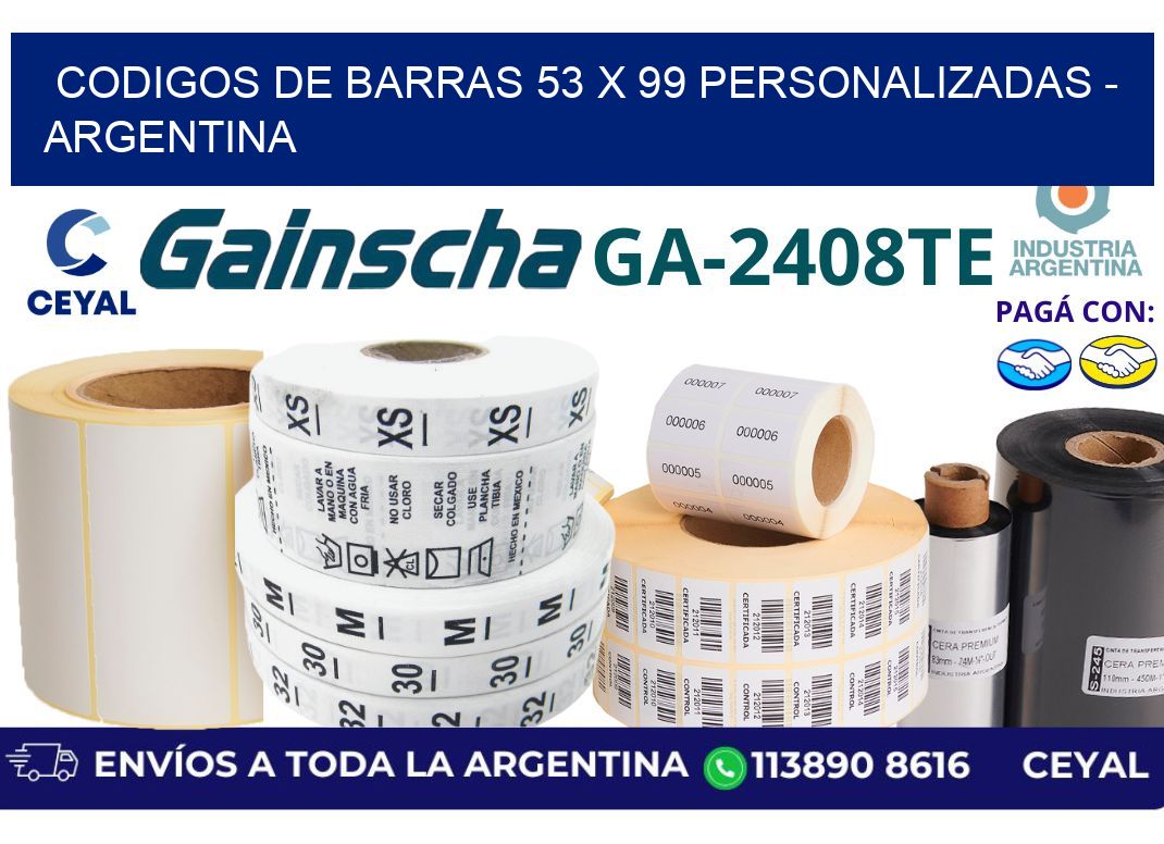 codigos de barras 53 x 99 personalizadas – Argentina