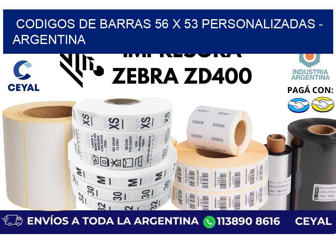 codigos de barras 56 x 53 personalizadas – Argentina