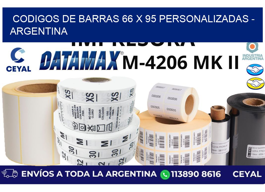 codigos de barras 66 x 95 personalizadas - Argentina