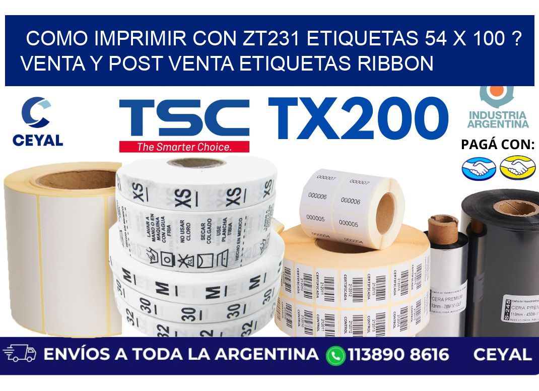 como imprimir con zt231 etiquetas 54 x 100 ? Venta y post venta etiquetas ribbon