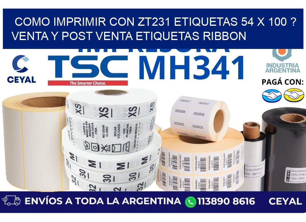 como imprimir con zt231 etiquetas 54 x 100 ? Venta y post venta etiquetas ribbon