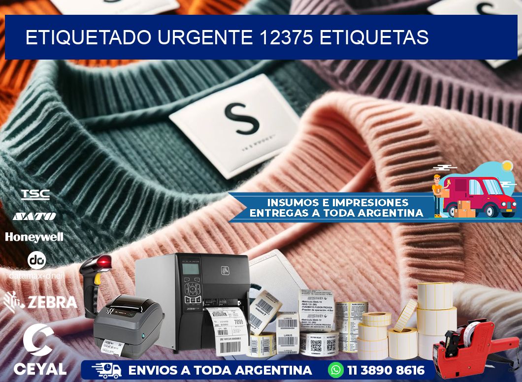 etiquetado urgente 12375 etiquetas