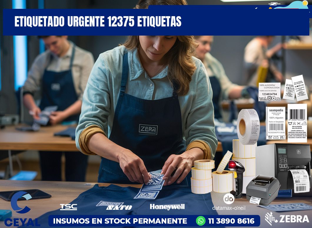 etiquetado urgente 12375 etiquetas