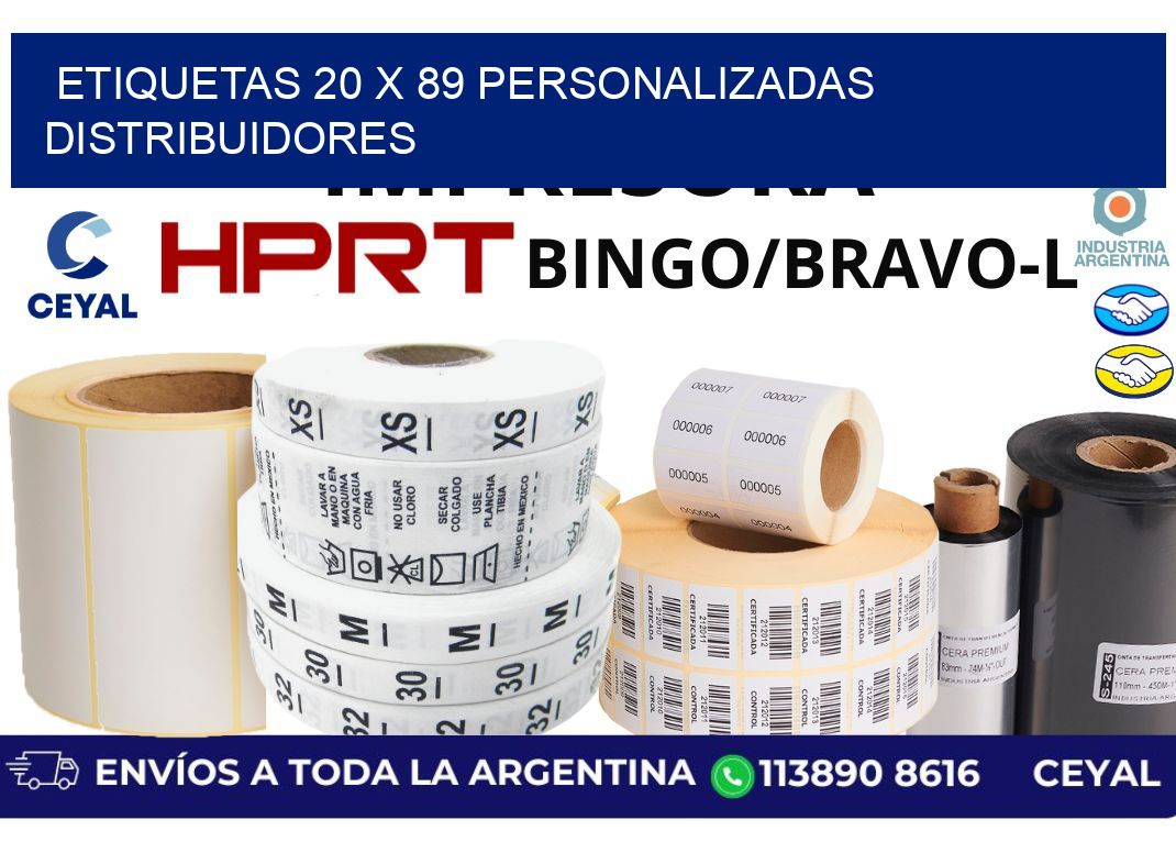 etiquetas 20 x 89 personalizadas distribuidores