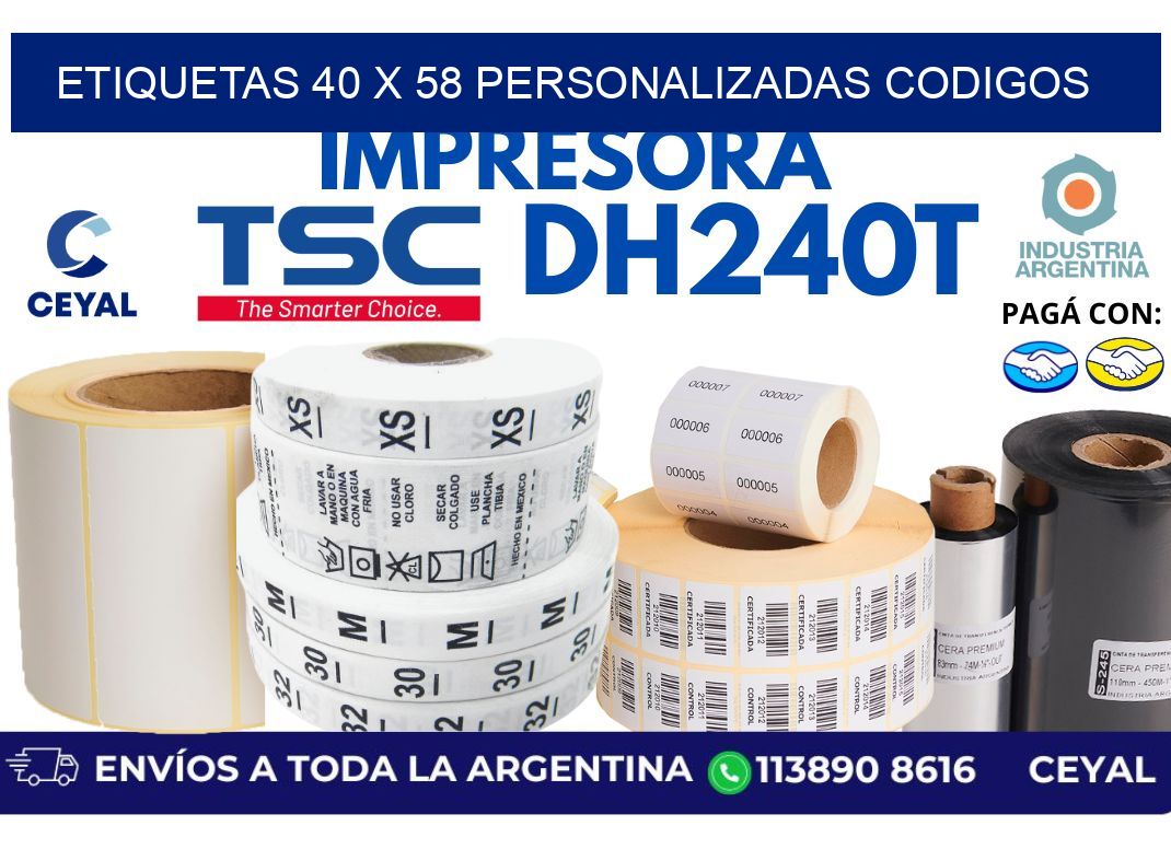 etiquetas 40 x 58 personalizadas codigos