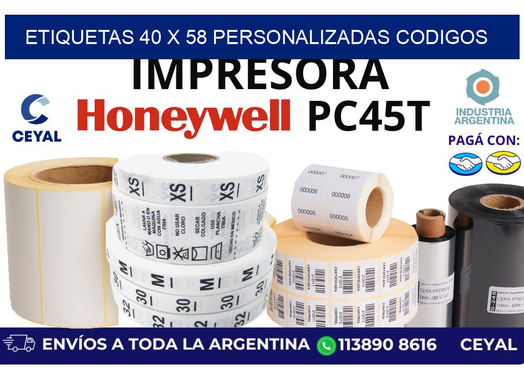 etiquetas 40 x 58 personalizadas codigos