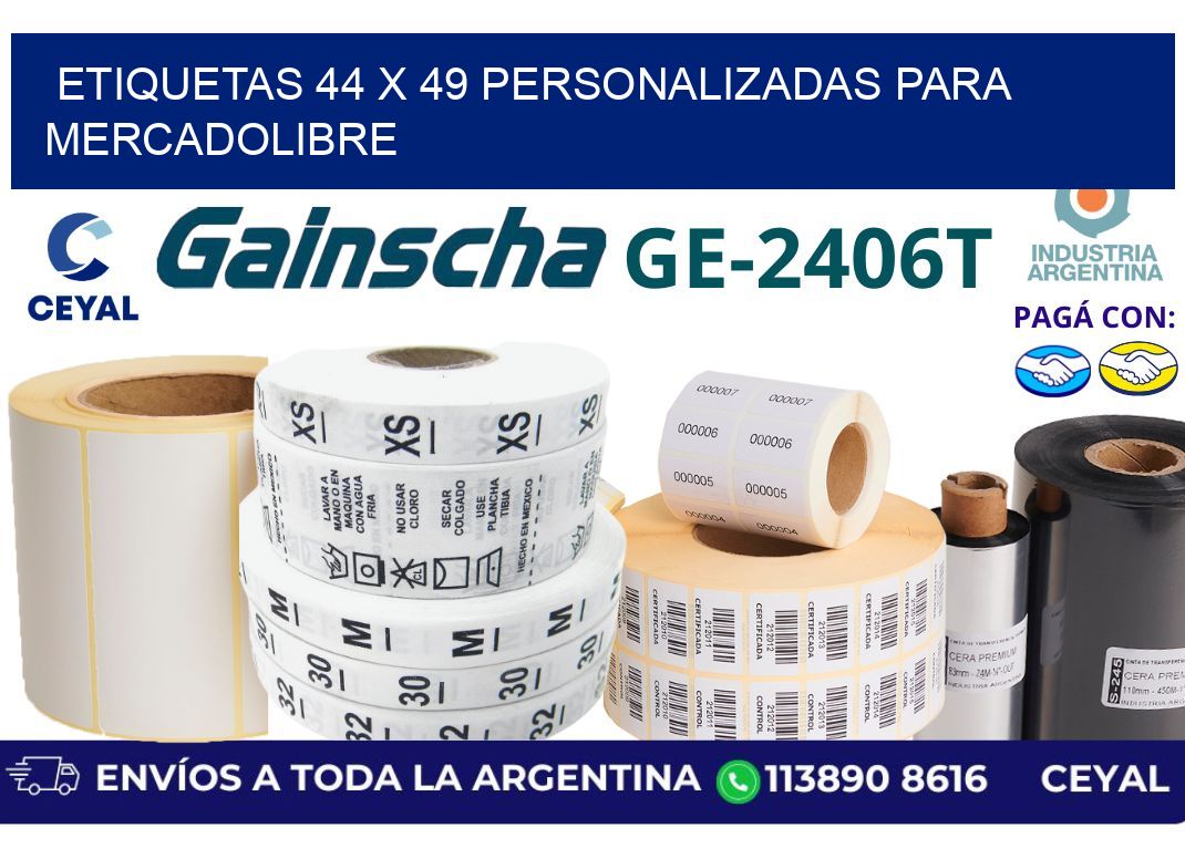 etiquetas 44 x 49 personalizadas para mercadolibre