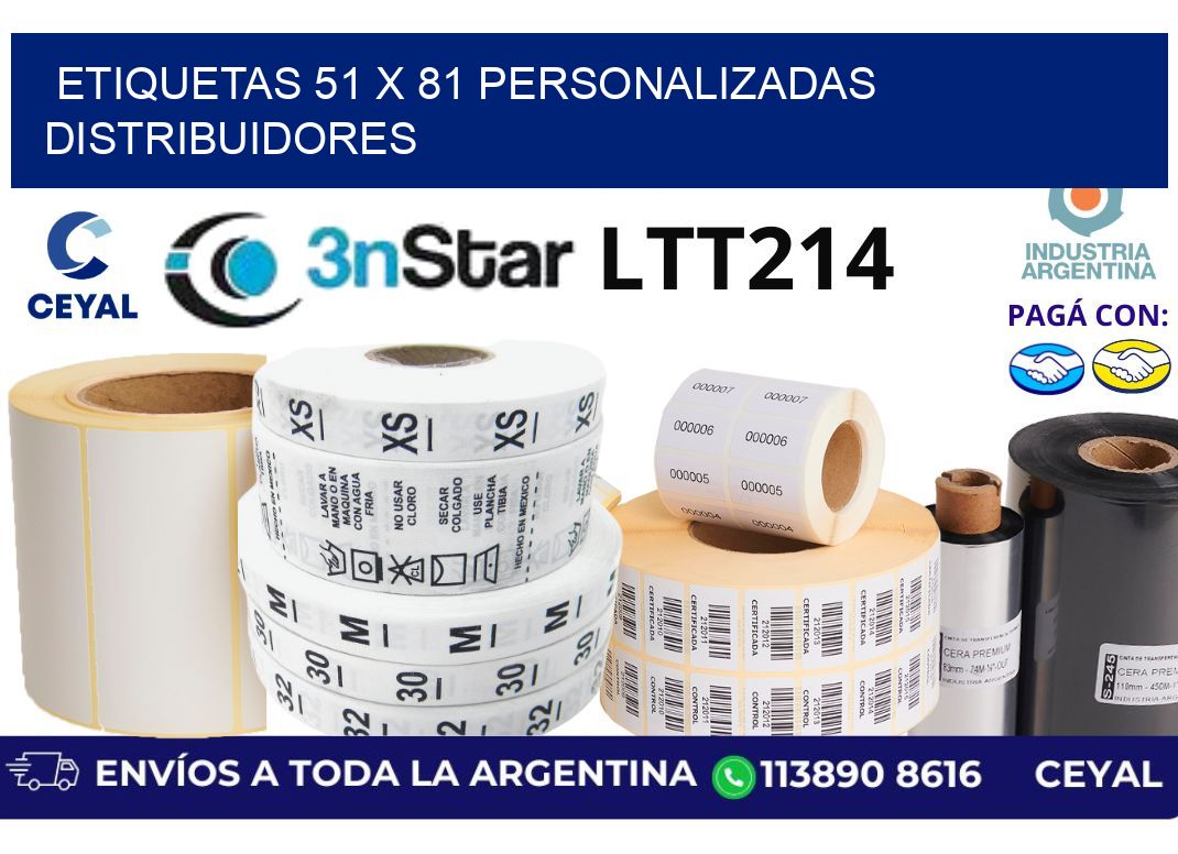 etiquetas 51 x 81 personalizadas distribuidores