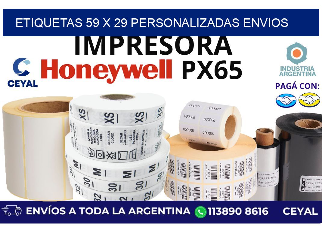 etiquetas 59 x 29 personalizadas envios