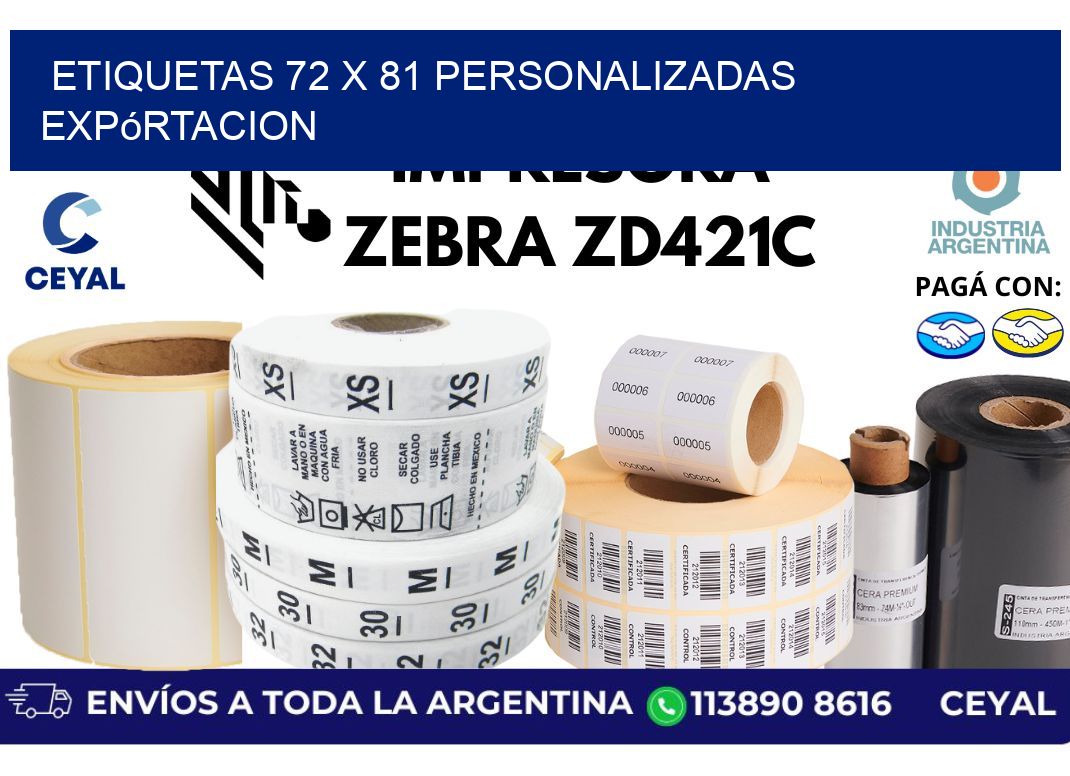 etiquetas 72 x 81 personalizadas expórtacion