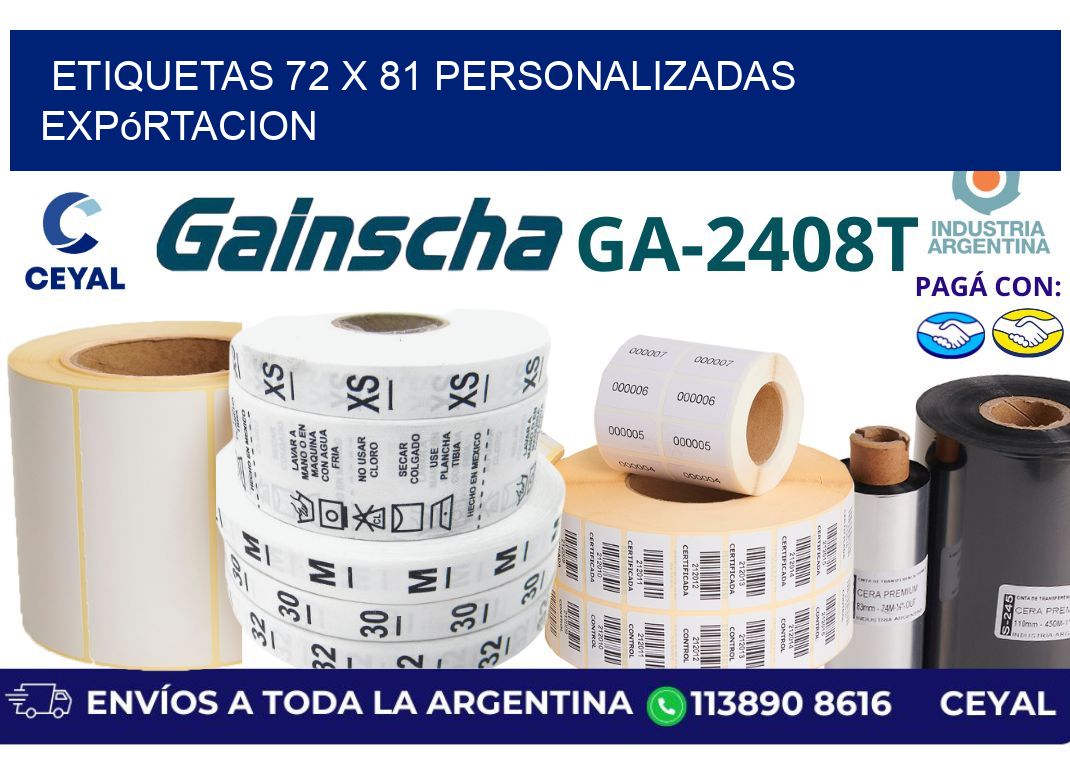 etiquetas 72 x 81 personalizadas expórtacion