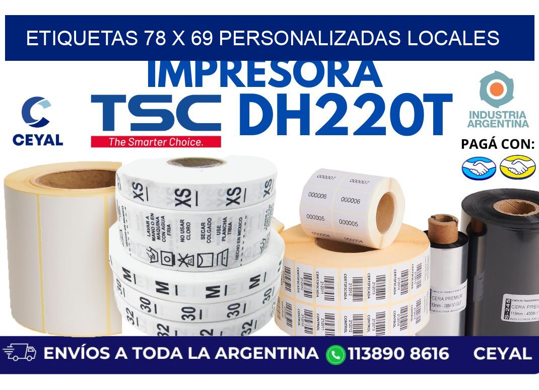 etiquetas 78 x 69 personalizadas locales