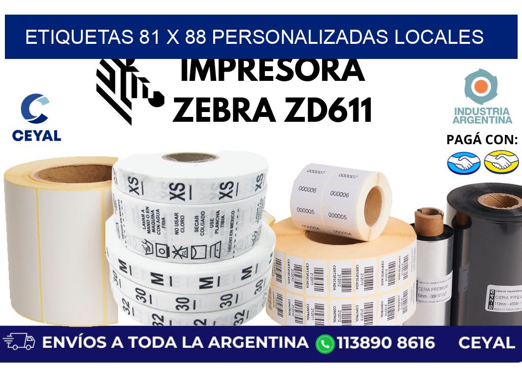 etiquetas 81 x 88 personalizadas locales