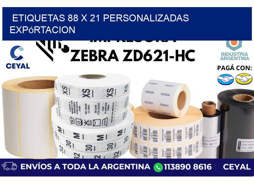 etiquetas 88 x 21 personalizadas expórtacion
