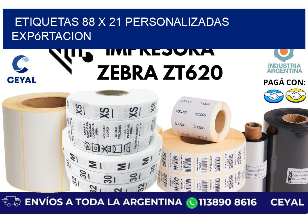 etiquetas 88 x 21 personalizadas expórtacion