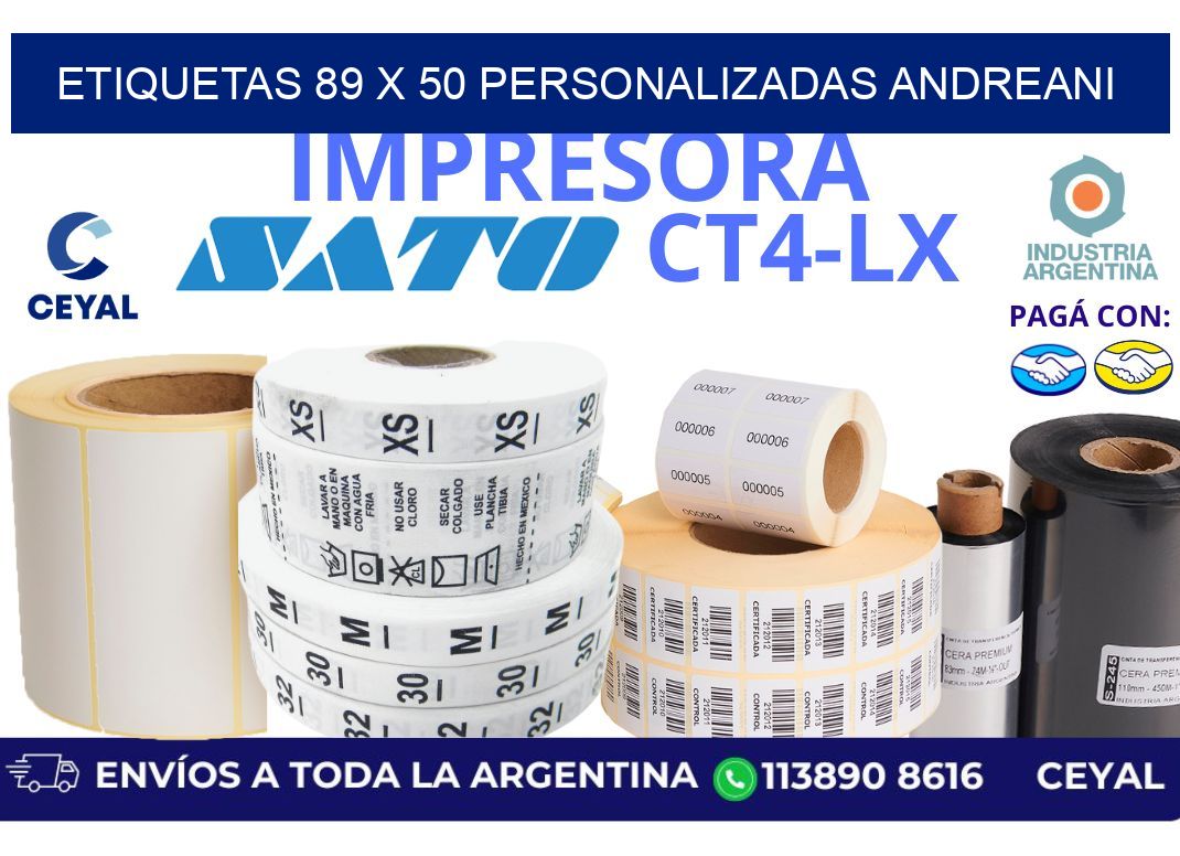 etiquetas 89 x 50 personalizadas andreani