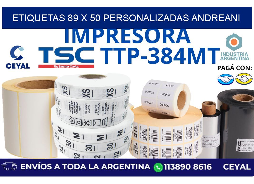 etiquetas 89 x 50 personalizadas andreani