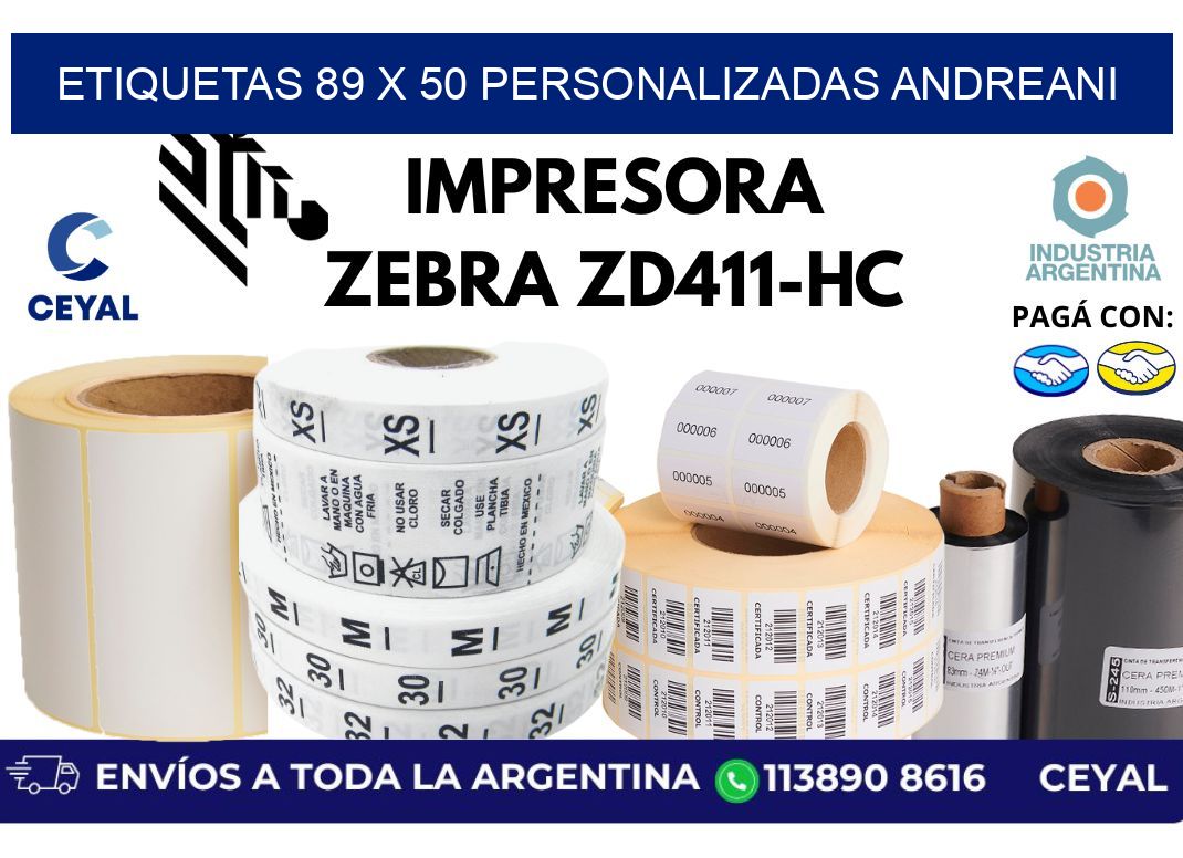 etiquetas 89 x 50 personalizadas andreani