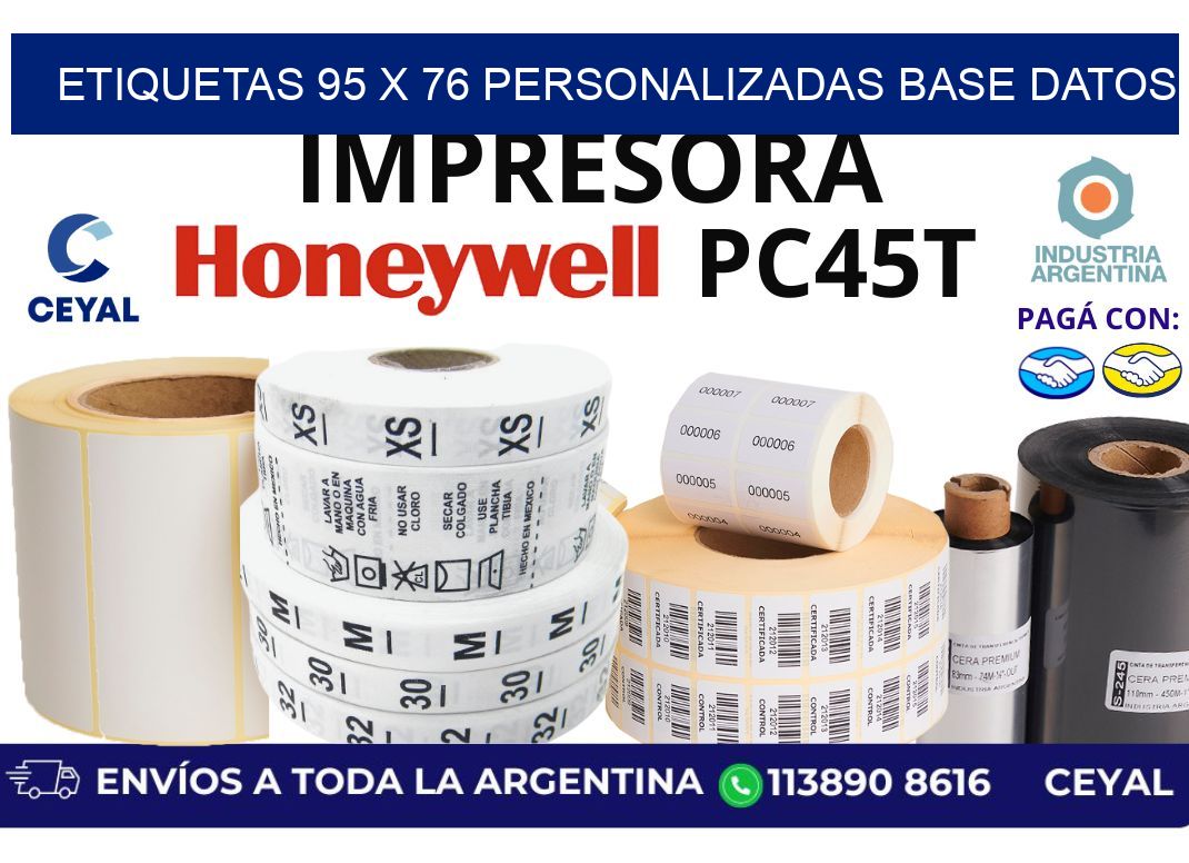 etiquetas 95 x 76 personalizadas base datos