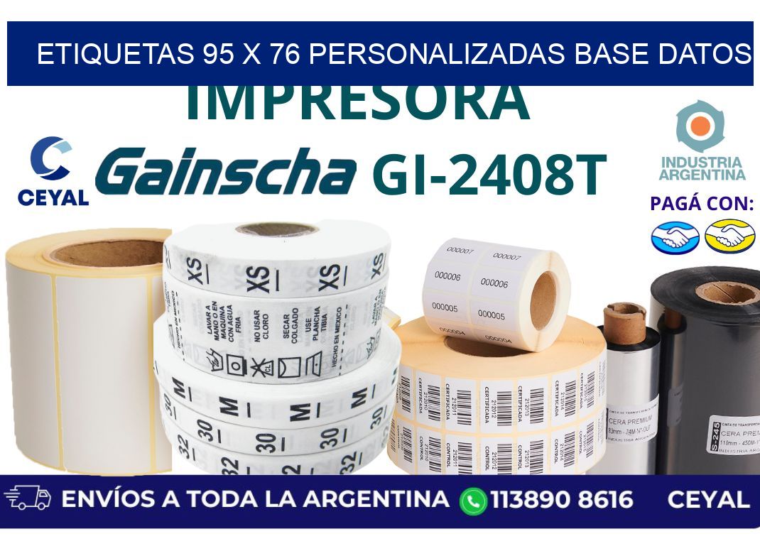 etiquetas 95 x 76 personalizadas base datos