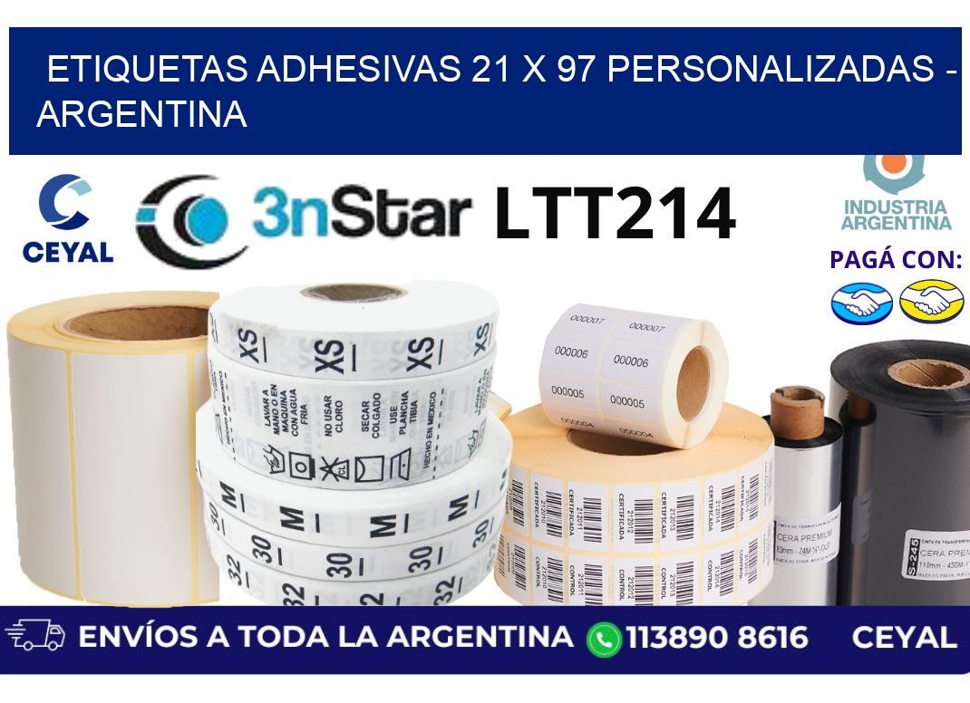 etiquetas adhesivas 21 x 97 personalizadas - Argentina