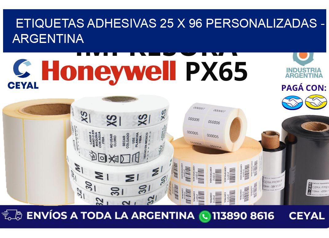 etiquetas adhesivas 25 x 96 personalizadas - Argentina