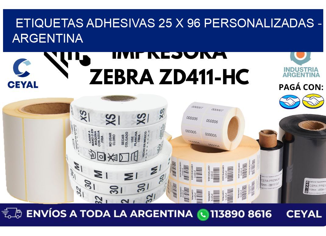 etiquetas adhesivas 25 x 96 personalizadas – Argentina