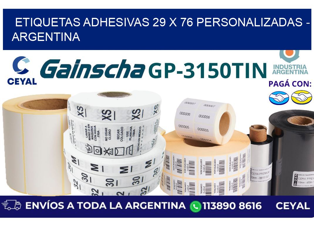 etiquetas adhesivas 29 x 76 personalizadas - Argentina
