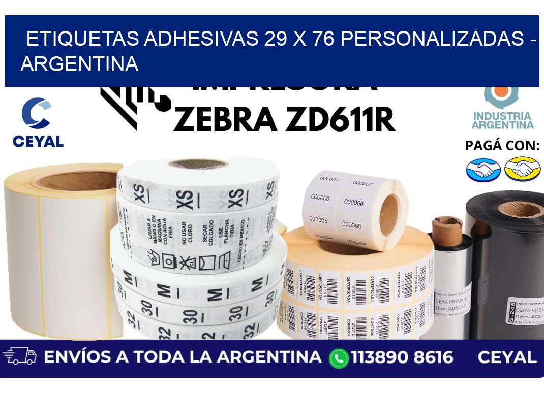 etiquetas adhesivas 29 x 76 personalizadas – Argentina
