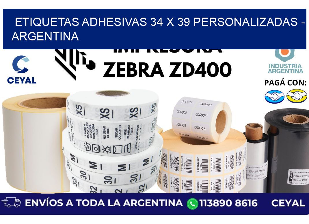 etiquetas adhesivas 34 x 39 personalizadas – Argentina