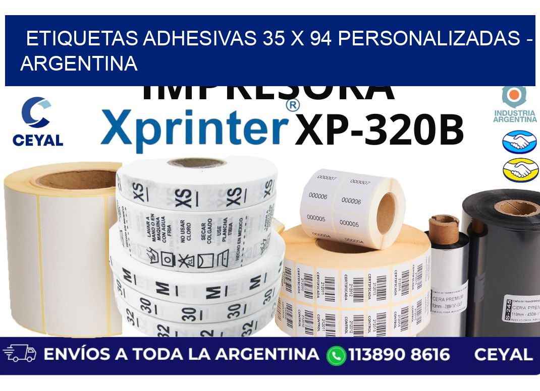 etiquetas adhesivas 35 x 94 personalizadas - Argentina