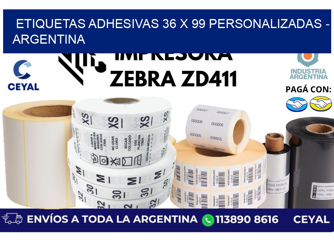 etiquetas adhesivas 36 x 99 personalizadas - Argentina