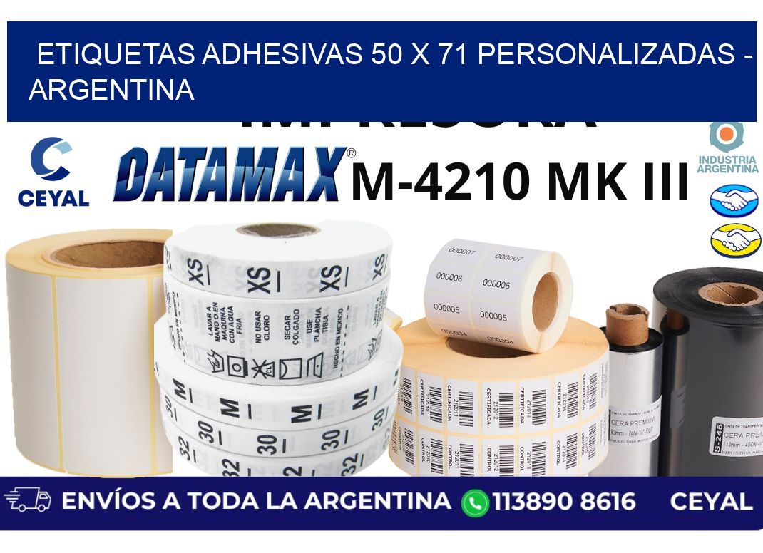etiquetas adhesivas 50 x 71 personalizadas - Argentina