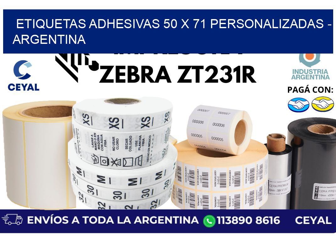 etiquetas adhesivas 50 x 71 personalizadas - Argentina