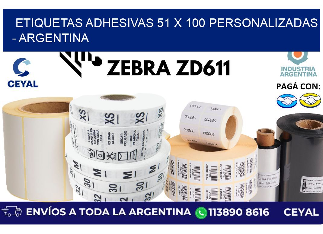 etiquetas adhesivas 51 x 100 personalizadas - Argentina