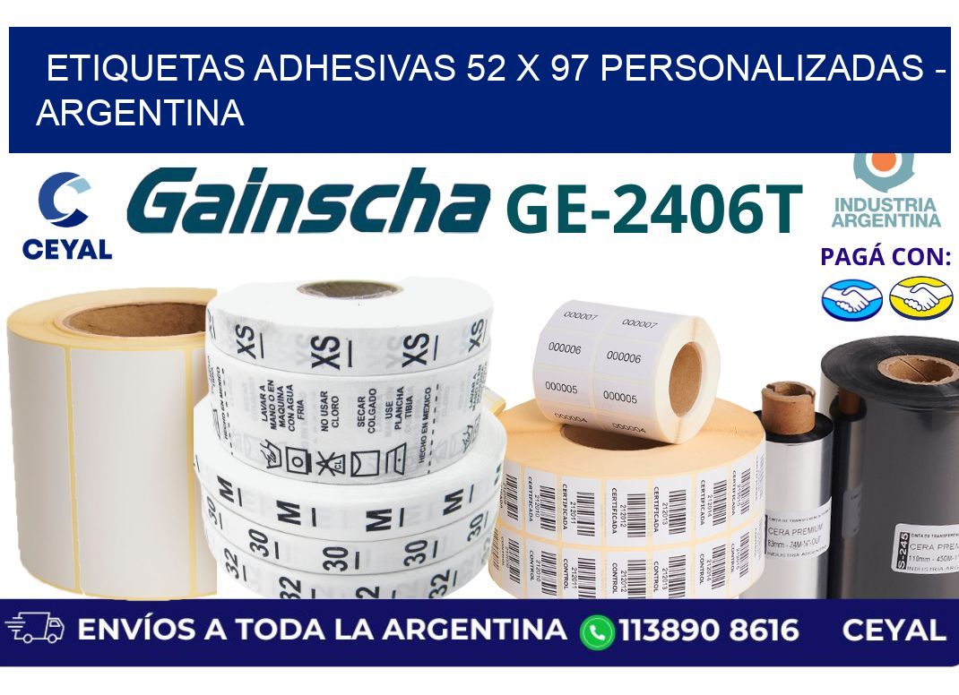 etiquetas adhesivas 52 x 97 personalizadas – Argentina