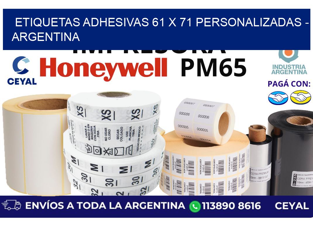 etiquetas adhesivas 61 x 71 personalizadas – Argentina