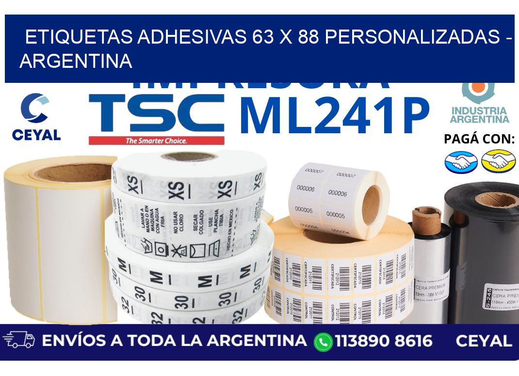 etiquetas adhesivas 63 x 88 personalizadas – Argentina