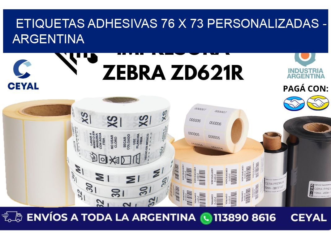 etiquetas adhesivas 76 x 73 personalizadas - Argentina