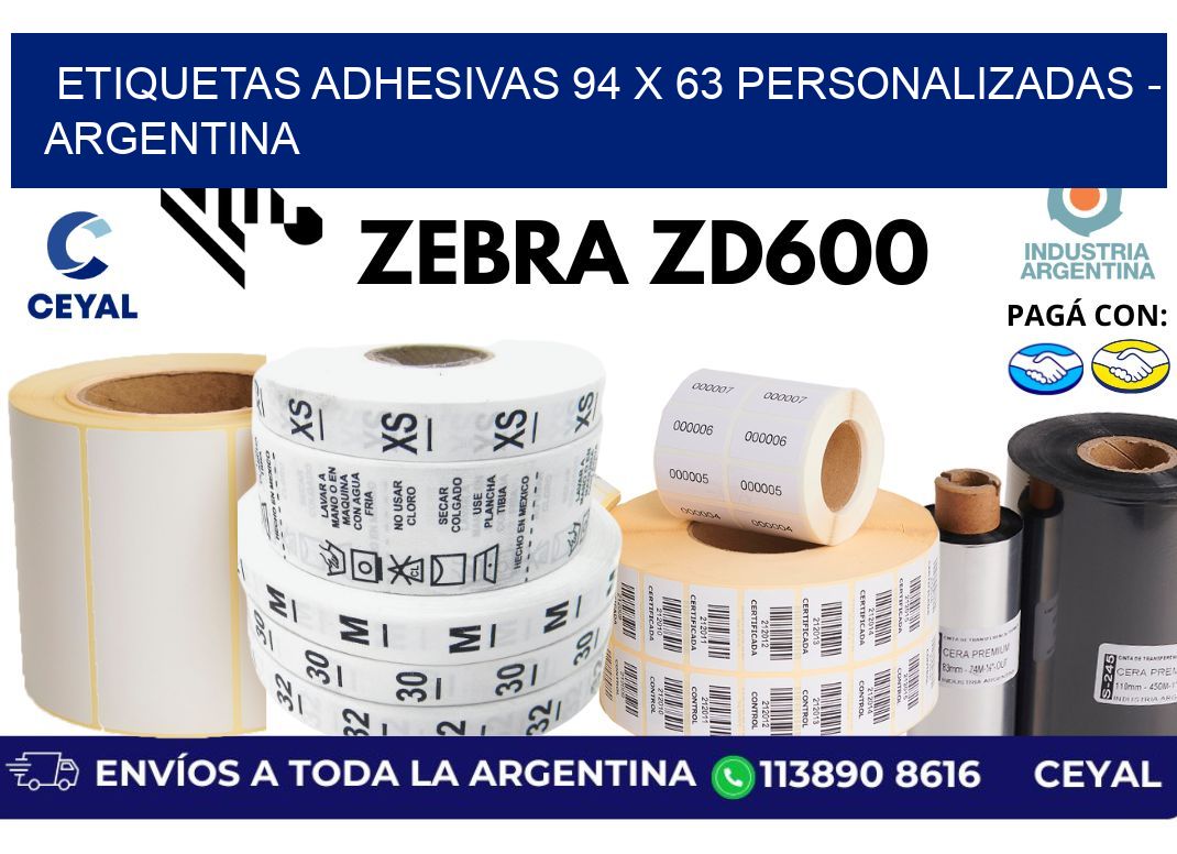 etiquetas adhesivas 94 x 63 personalizadas – Argentina
