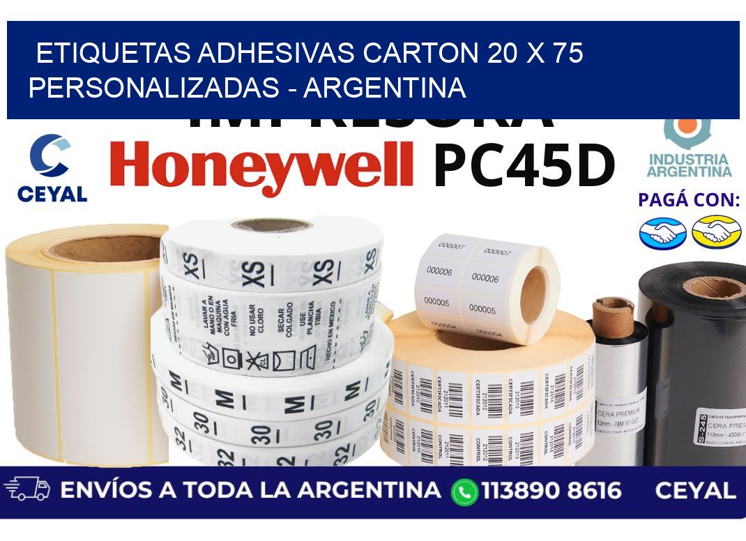 etiquetas adhesivas carton 20 x 75 personalizadas – Argentina