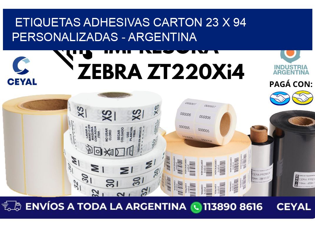 etiquetas adhesivas carton 23 x 94 personalizadas – Argentina