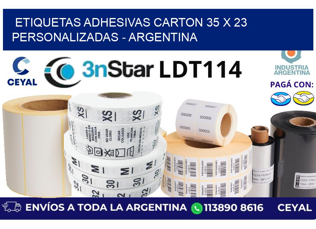 etiquetas adhesivas carton 35 x 23 personalizadas – Argentina