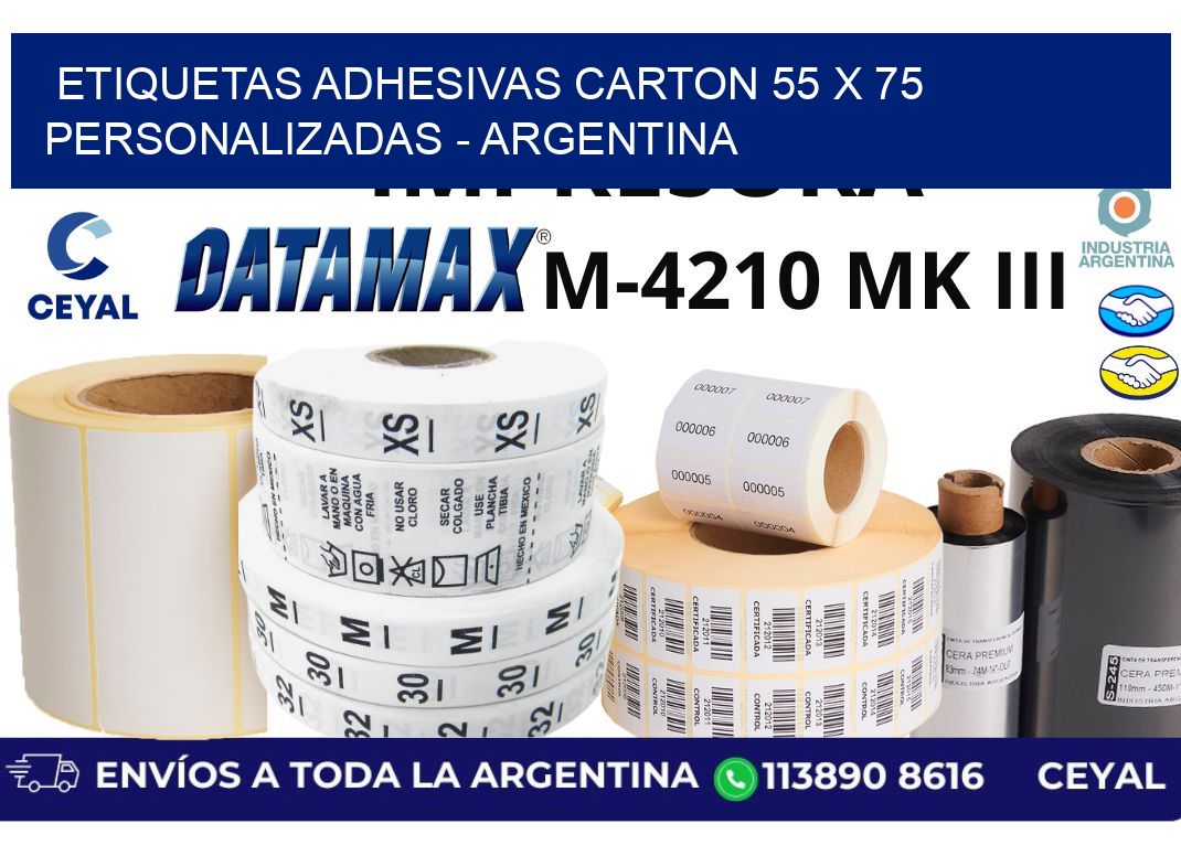 etiquetas adhesivas carton 55 x 75 personalizadas - Argentina