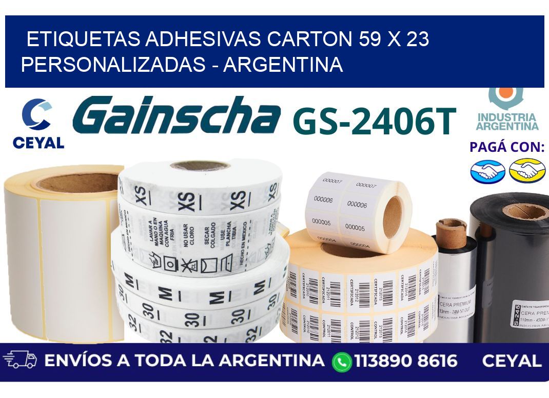 etiquetas adhesivas carton 59 x 23 personalizadas - Argentina
