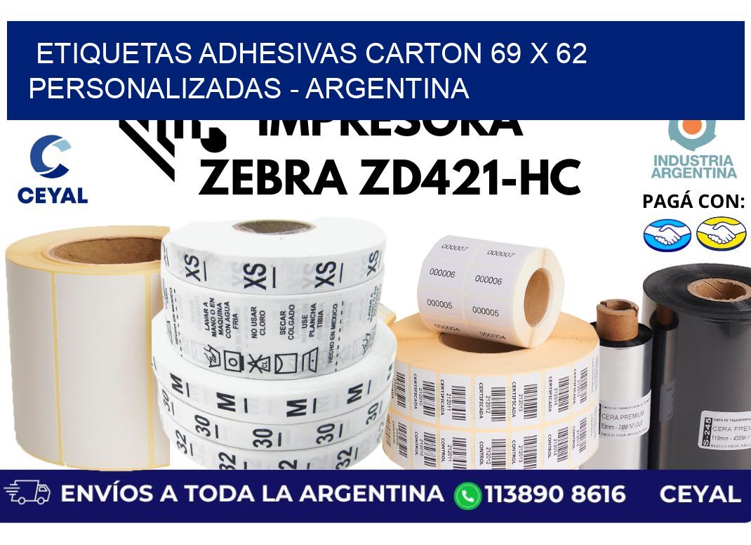 etiquetas adhesivas carton 69 x 62 personalizadas – Argentina
