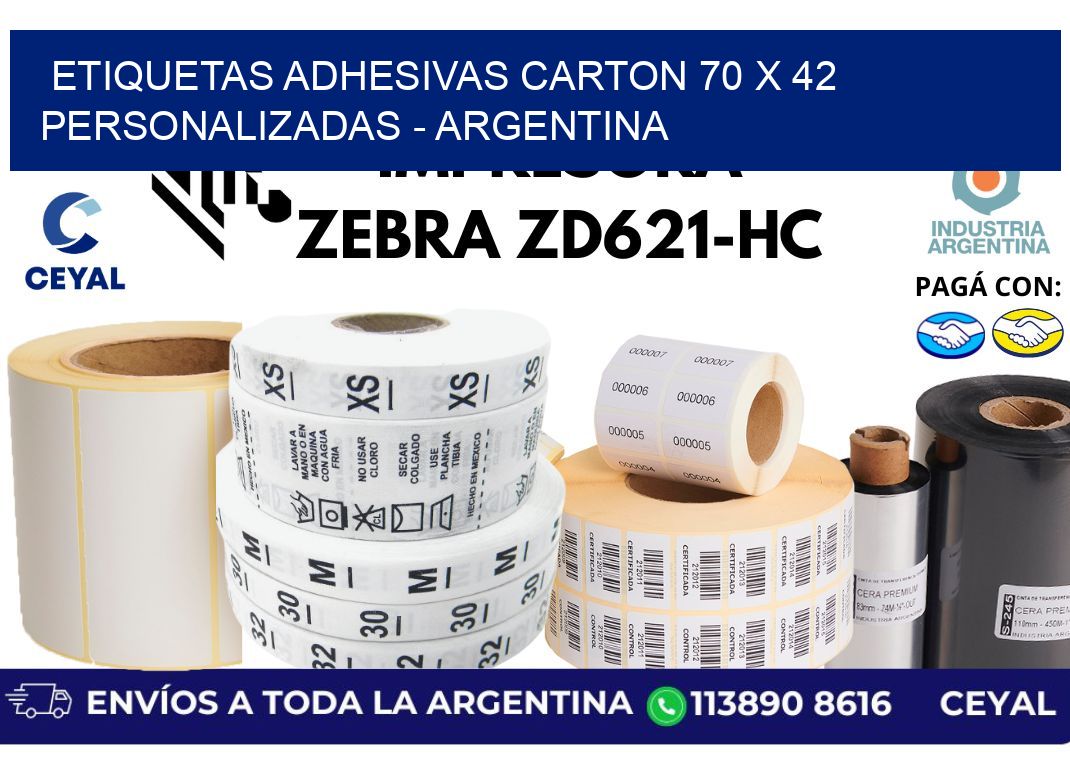 etiquetas adhesivas carton 70 x 42 personalizadas - Argentina