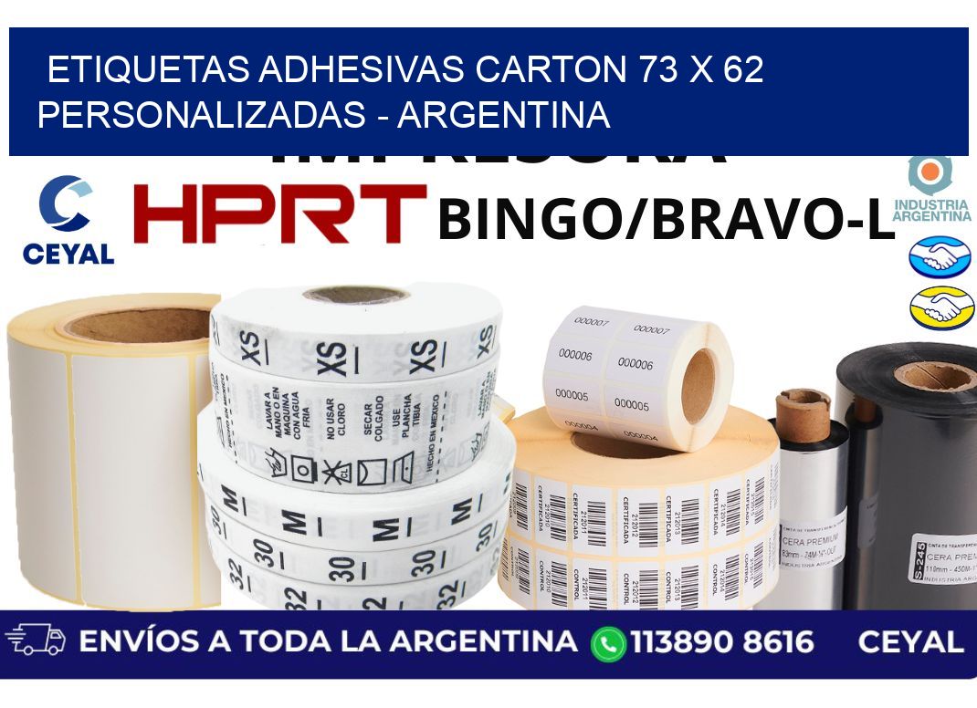 etiquetas adhesivas carton 73 x 62 personalizadas - Argentina